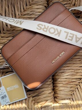 Michael Kors Brown Maeve Crossbody Bag with Logo Strap
